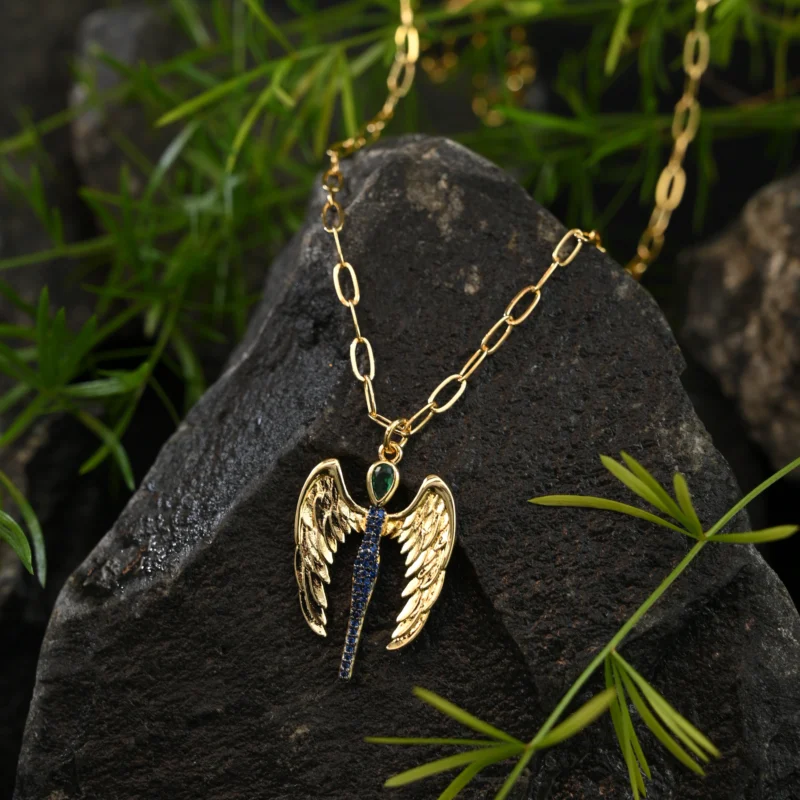 Celestial Winged Angel Pendant Necklace - Image 4