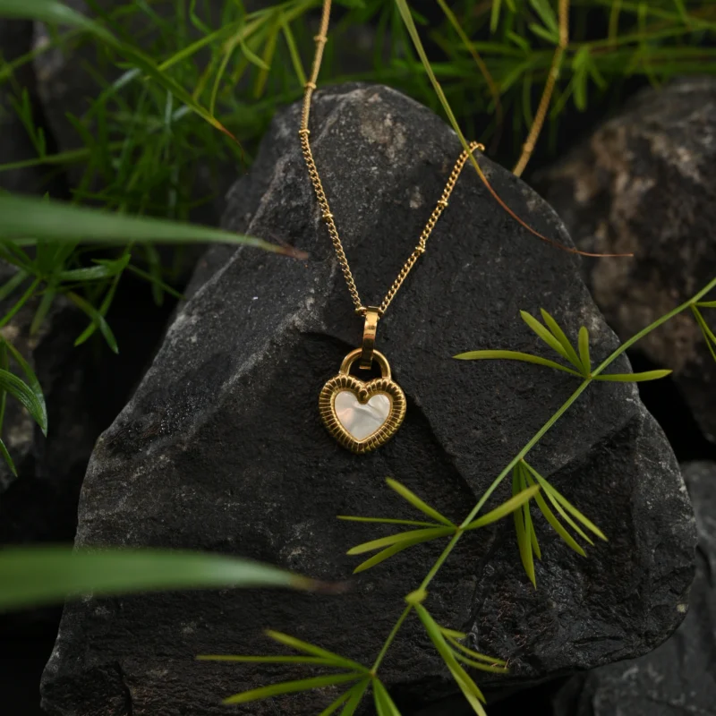 Eternal Heart Mother of Pearl Pendant Necklace - Image 4