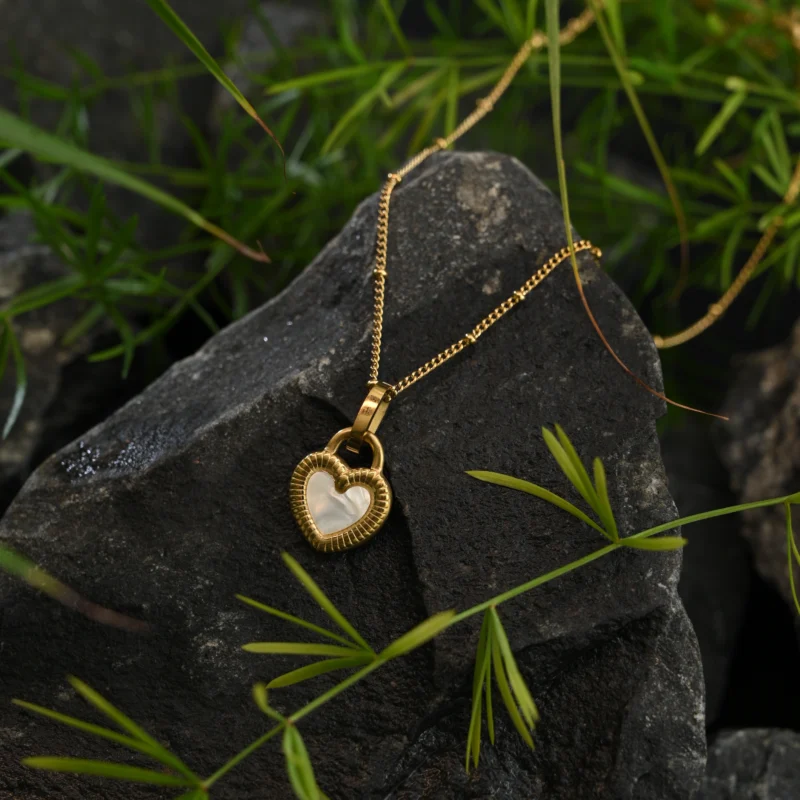 Eternal Heart Mother of Pearl Pendant Necklace - Image 3