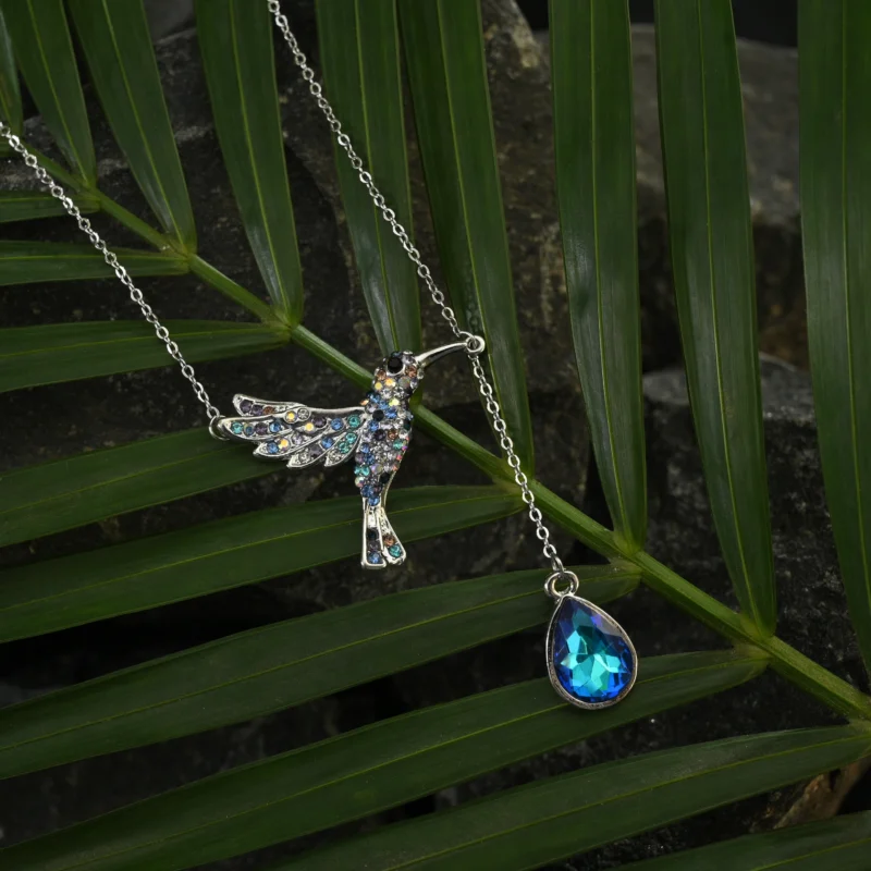 Sapphire Hummingbird Sparkle Pendant Set - Image 4