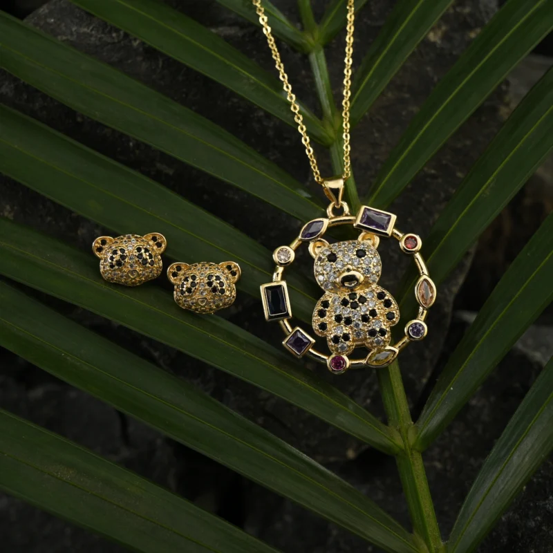 Gemstone Teddy Delight Pendant Set - Image 4