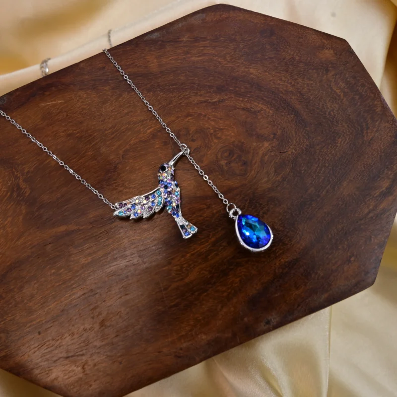 Sapphire Hummingbird Sparkle Pendant Set - Image 5