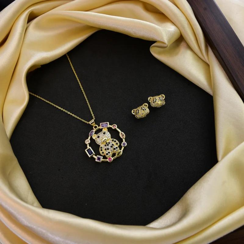 Gemstone Teddy Delight Pendant Set - Image 2