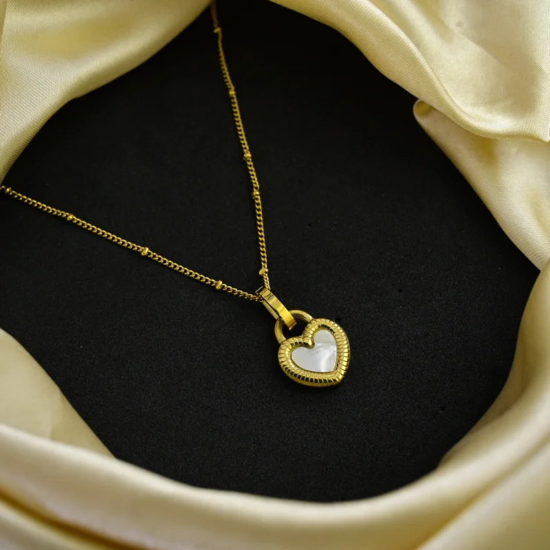 Eternal Heart Mother of Pearl Pendant Necklace - Image 2