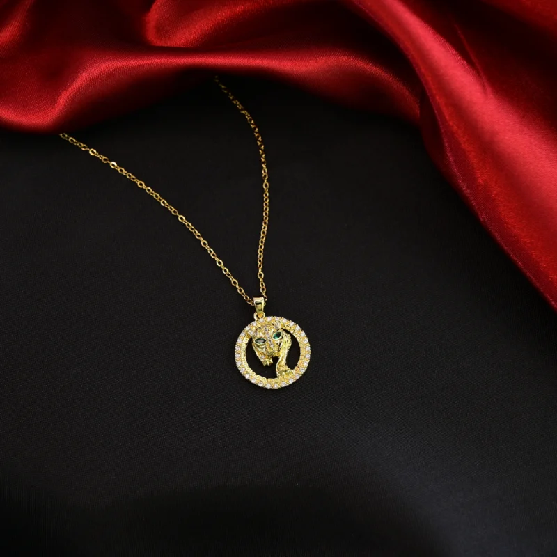 Regal Panther Rose Gold Plated Necklace Set - Image 2