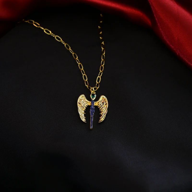 Celestial Winged Angel Pendant Necklace - Image 2