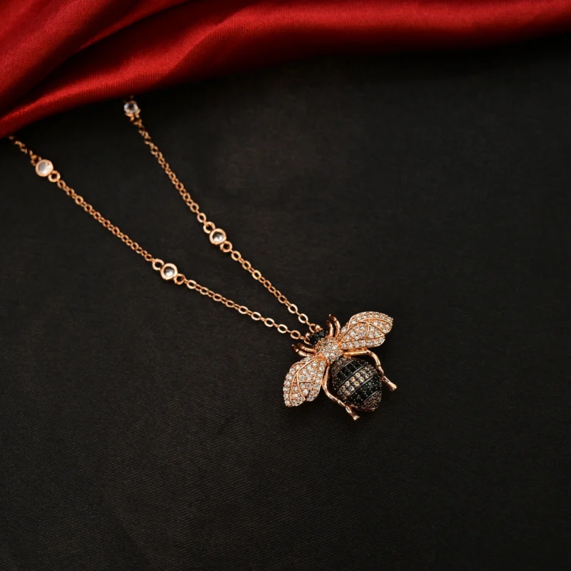 Sparkling Bee Charm Necklace - Image 4