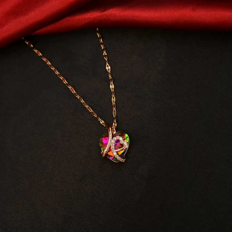 Radiant Heart Crystal Pendant Necklace - Image 3
