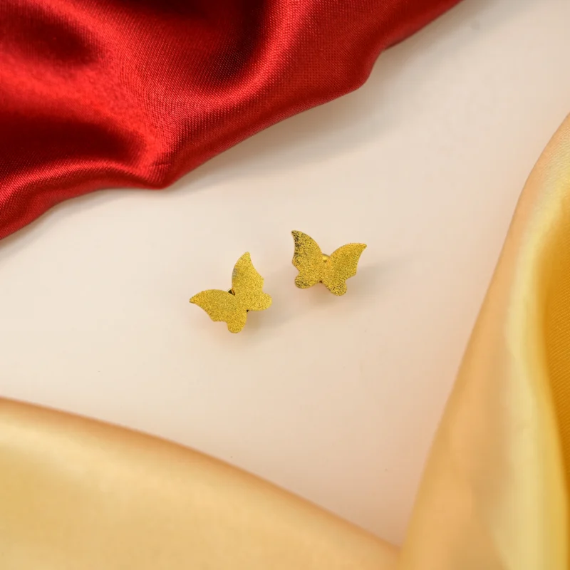 Golden Butterfly Charm Necklace Set - Image 8