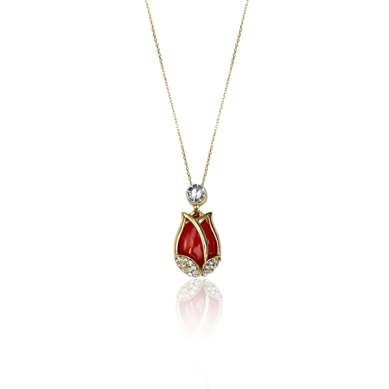 Ruby Blossom Crystal Pendant Set - Image 8