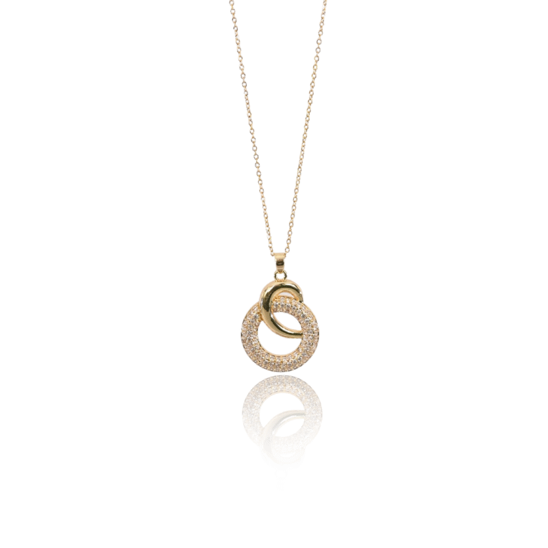 Radiant Interlocking Circle Pendant Necklace - Image 5
