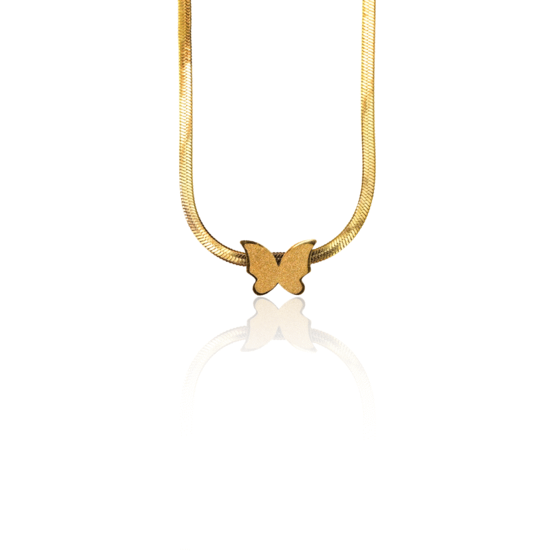 Golden Butterfly Charm Necklace Set - Image 10
