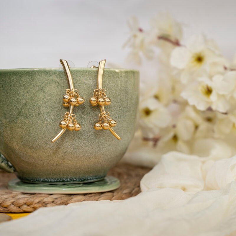 Golden Blossom Cluster Earrings