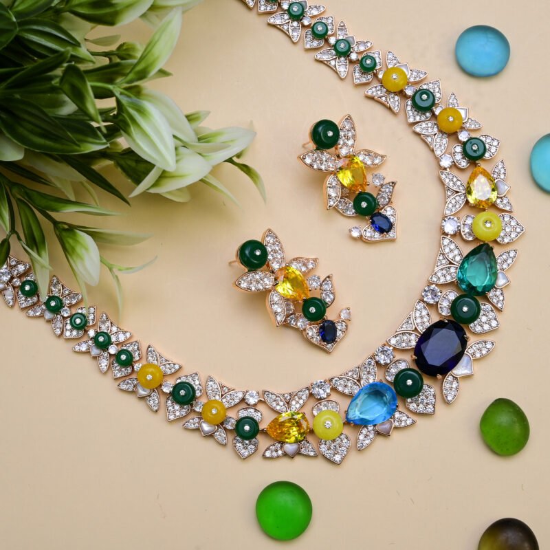Royal Garden Gemstone Necklace Set - Image 5