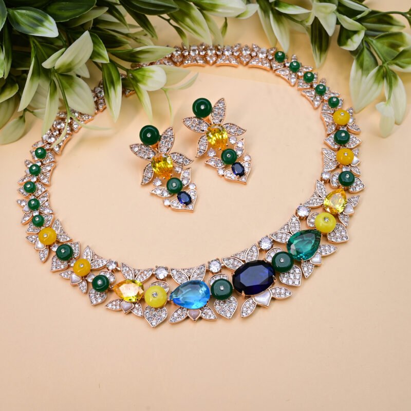 Royal Garden Gemstone Necklace Set