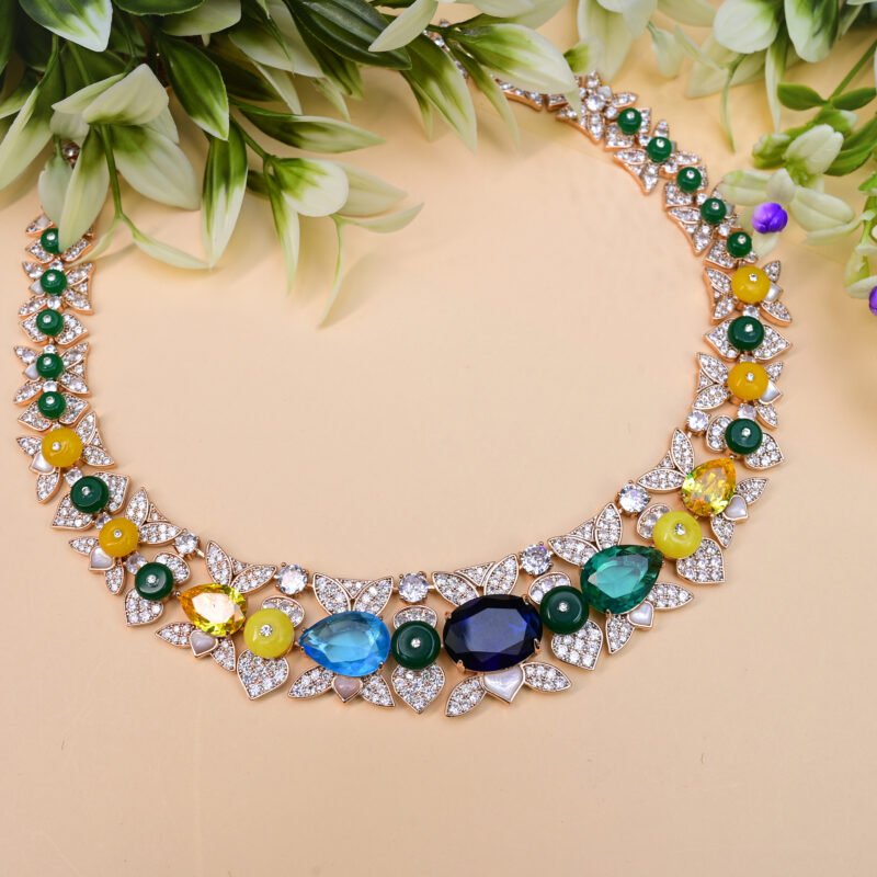 Royal Garden Gemstone Necklace Set - Image 3