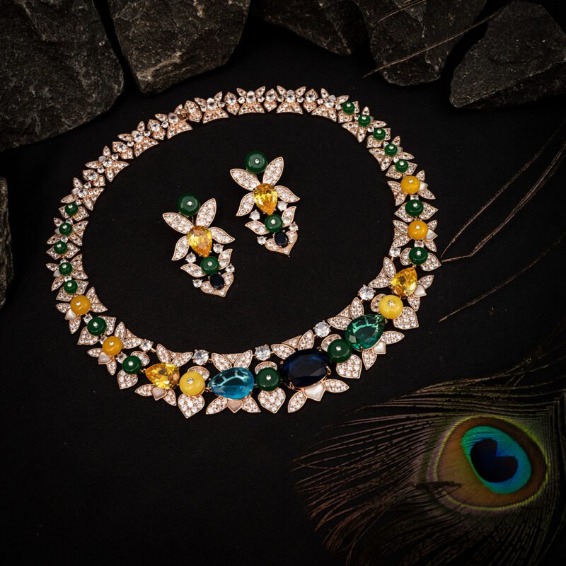Royal Garden Gemstone Necklace Set - Image 6