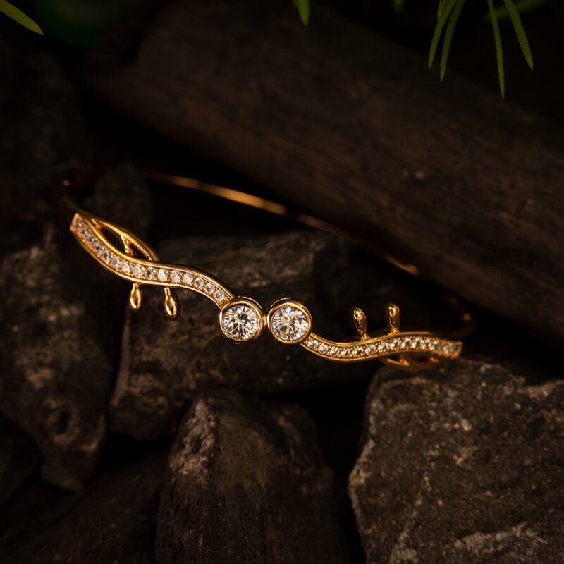 Golden Wave Stone Bracelet