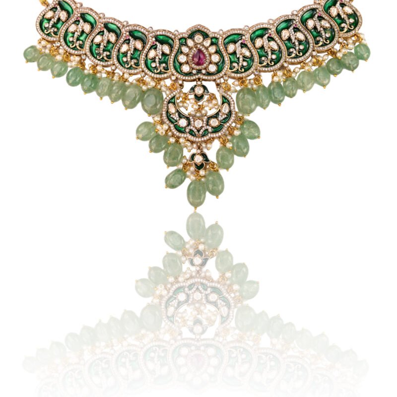 Handcrafted Bridal Meenakari Choker Necklace - Image 6