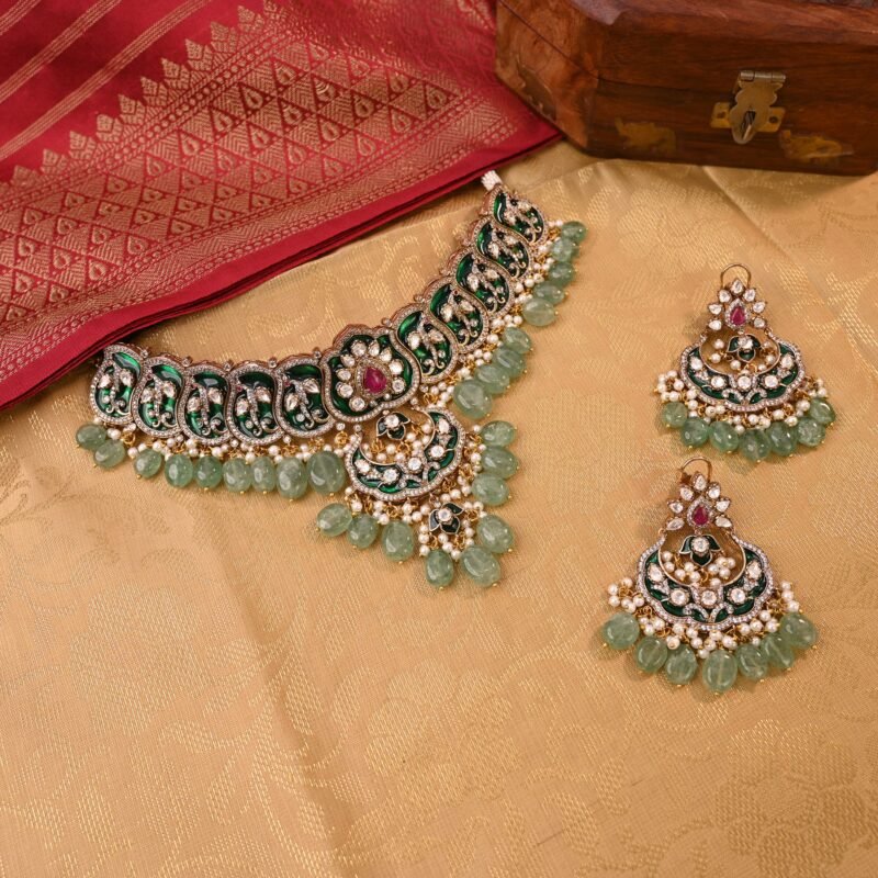 Handcrafted Bridal Meenakari Choker Necklace