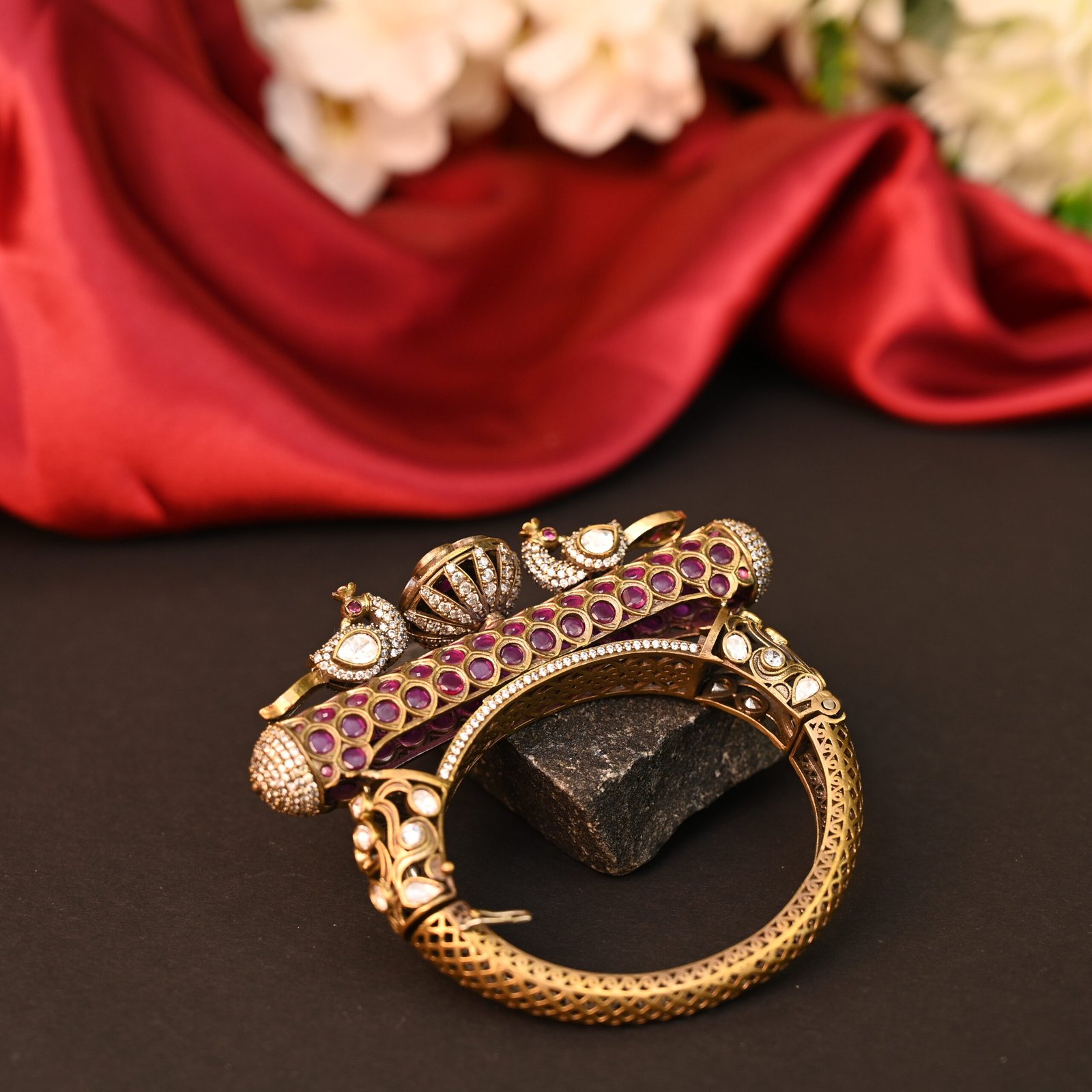 Royal Ruby and Diamond Encrusted Cuff - Image 3