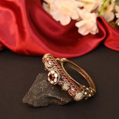 Royal Ruby and Diamond Encrusted Cuff