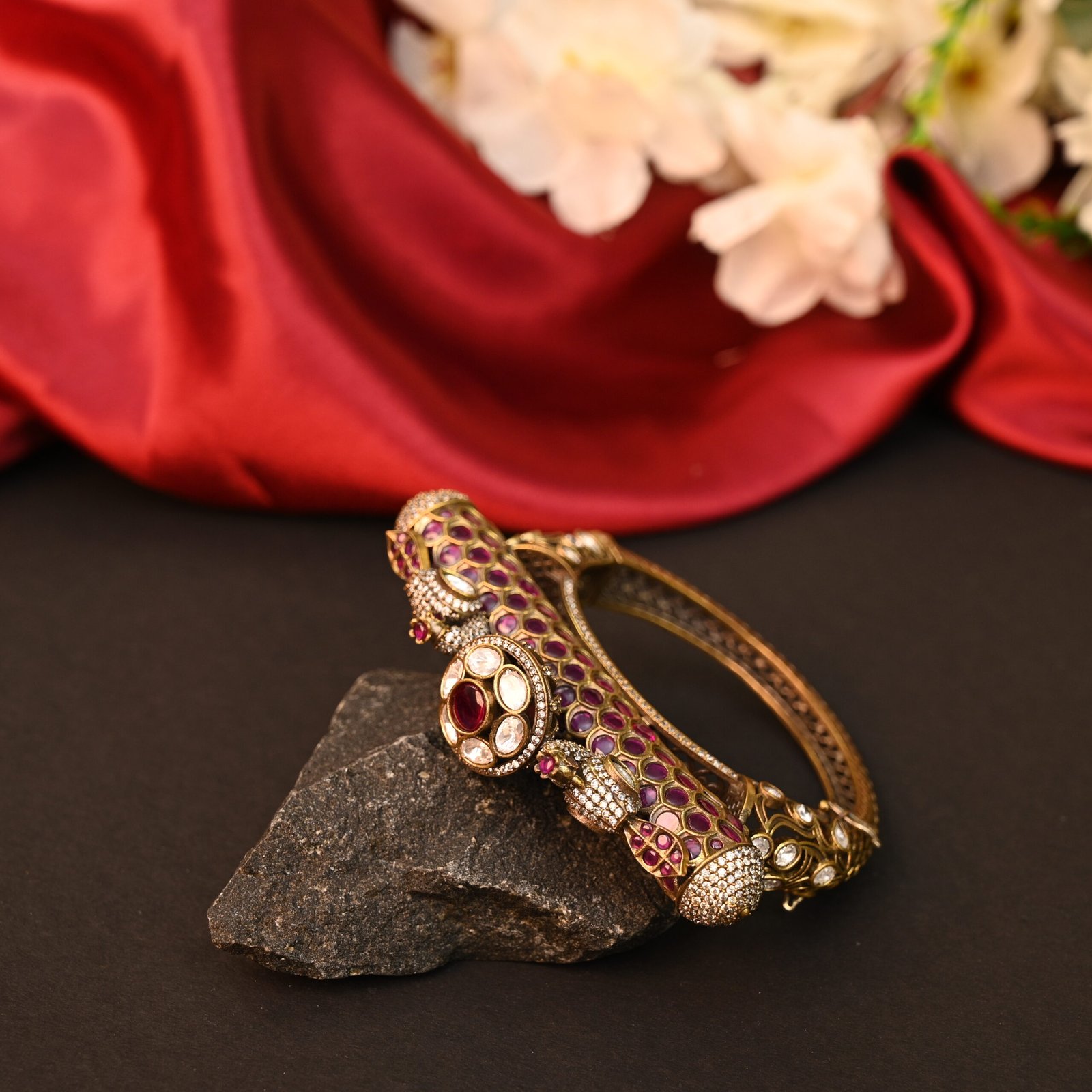 Royal Ruby and Diamond Encrusted Cuff