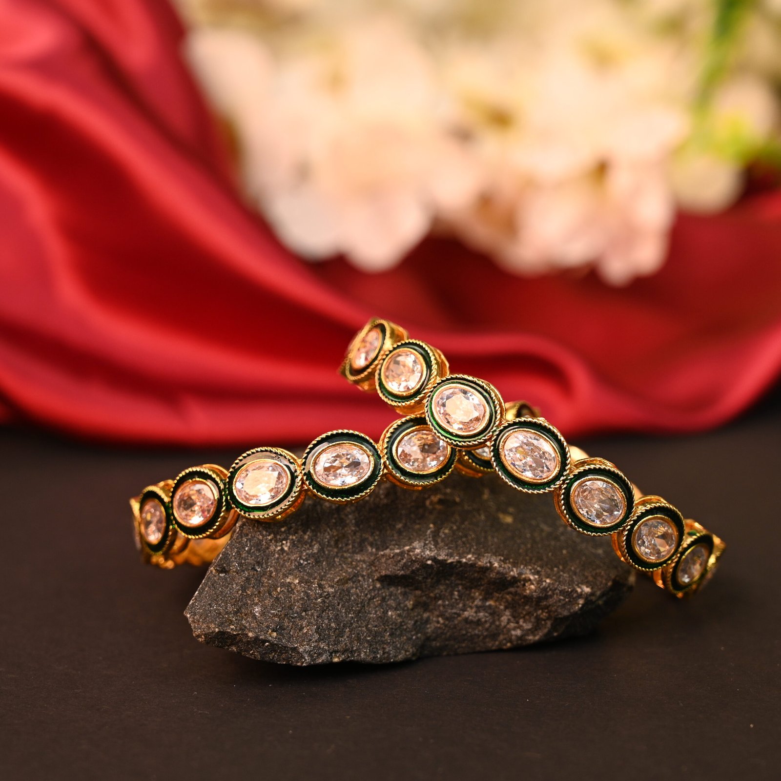 Aarohi Crystal Circle Bangles - Image 4