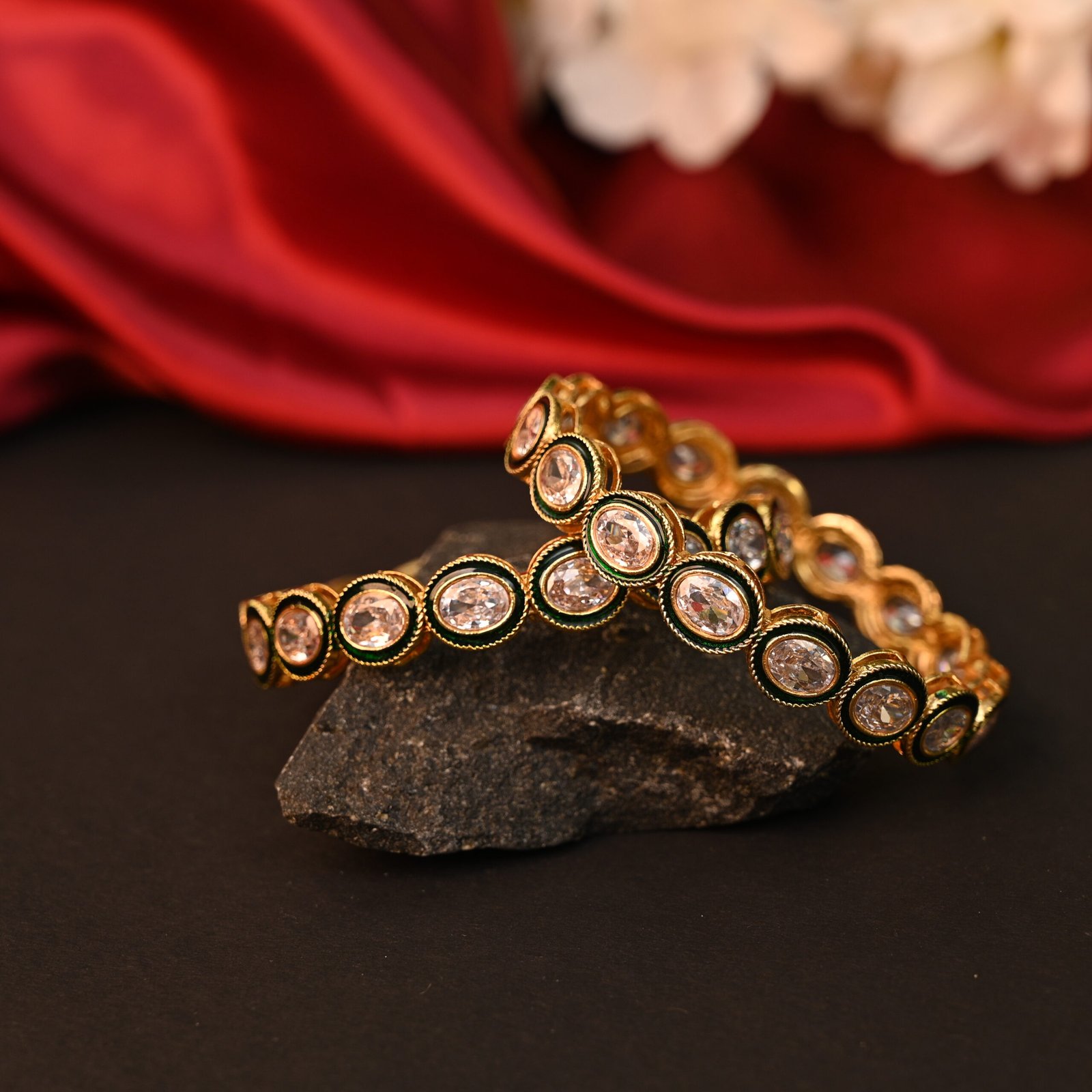 Aarohi Crystal Circle Bangles - Image 3